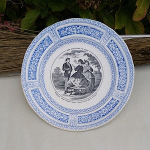 Antique Jules Vieillard Plate - Antique Plate - Antique Plate - Antique Talking Plate - Vintage French Plate