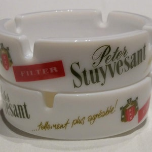 2 Vintage Advertising Ashtrays - Antique Ashtray - Vintage Peter Stuyvesant Ashtray - Vintage French Ashtray - Vintage Ashtray