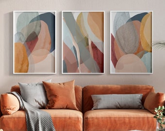 Set di stampe ad acquerello astratte: decorazioni murali colorate per la casa