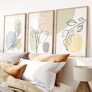 Set of 3 Floral Wall Prints | Pastel Botanical Prints | Home Decor | Boho Botanical Artwork | Pastel Wall Prints | Floral Wall Art
