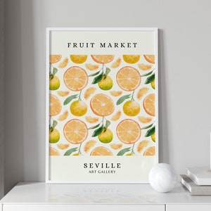 Seville Print | Seville Artwork | Living Room Art | Spain Travel Prints | Fruit Market Print | Modern Home Decor