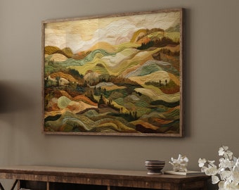 Abstract Landscape Wall Print | Earthy Tones | Living Room Decor | Dining Room Wall Art | Eclectic Wall Decor | Modern Wall Art