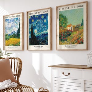 Van Gogh Prints Set: Starry Night, Museum Art, Gallery Wall Decor