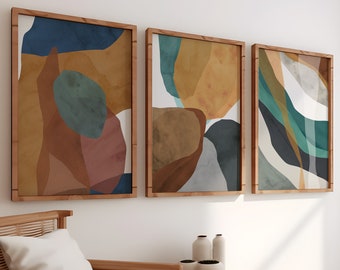 Abstract Watercolor Art Print Set: Modern Gallery Wall Art