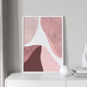 Pink Abstract Art Print: Modern Home Decor