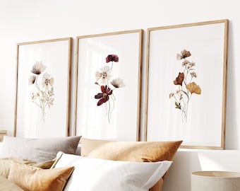 Watercolor Wildflower Print Set: Botanical Gallery Wall Art