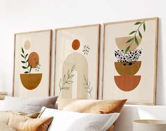 Boho Wand Drucke Set: Mid-Century Modern Skandi Kunst