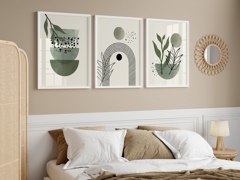Digital Sage Green Wall Art Set of 3 Sage Green Wall Prints Etsy UK