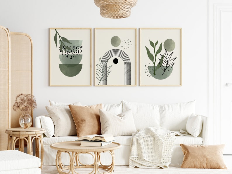 Digital Sage Green Wall Art Set of 3 Sage Green Wall Prints Etsy UK
