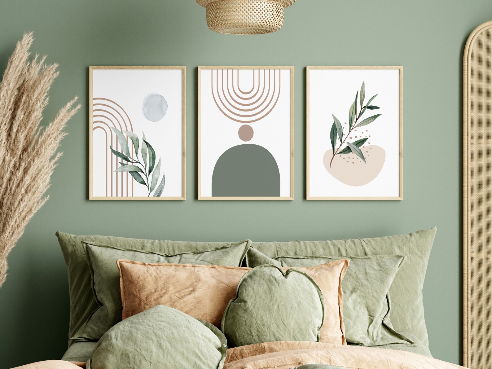 Set of 3 Sage Green Wall Prints Green Botanical Prints Etsy UK