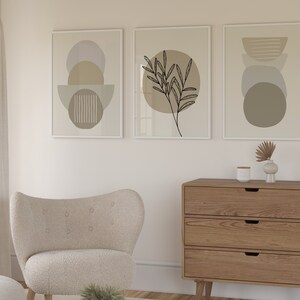 Mid Century Modern Neutral Print Set | Boho Living Room Wall Art - Etsy UK