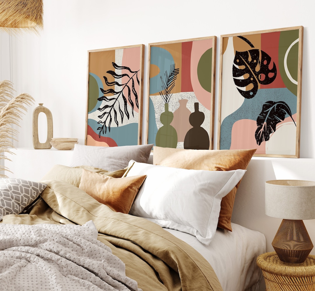 Set of 3 Modern Wall Prints Gallery Wall Art Set of Wall Arts Living