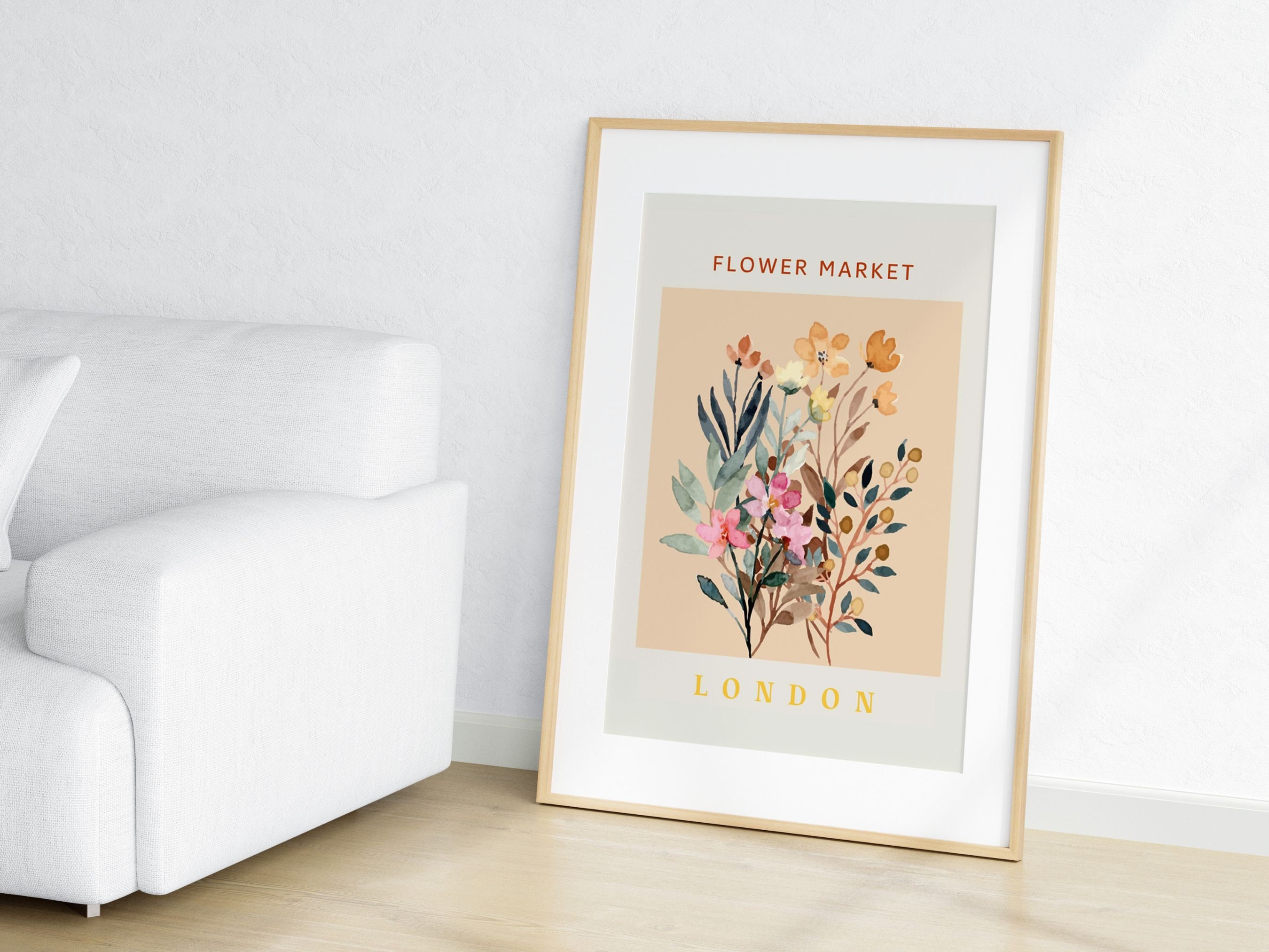 London Flower Market Print | Botanical Floral Wall Art - Etsy