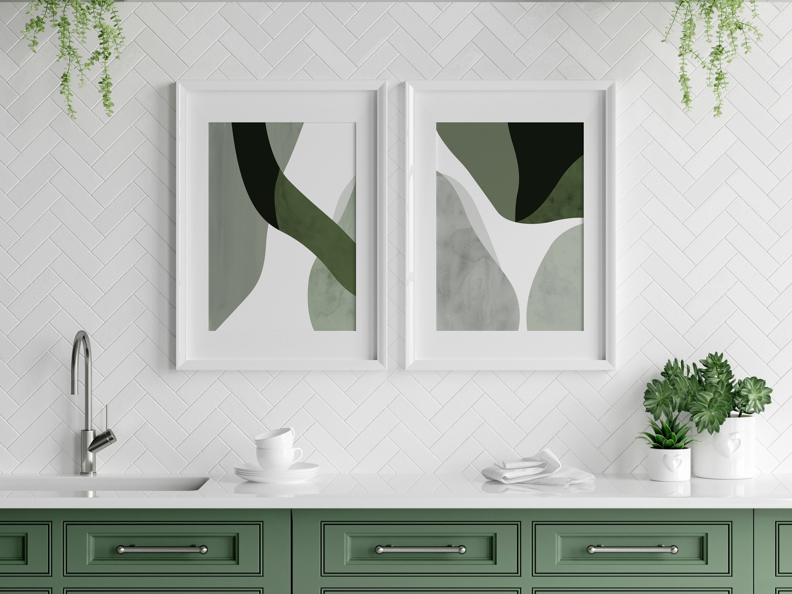 Society6 ケース Green Tiles - an abstract photograph Art Deco Floral Tiles in Emerald Green and Faux Gold Art