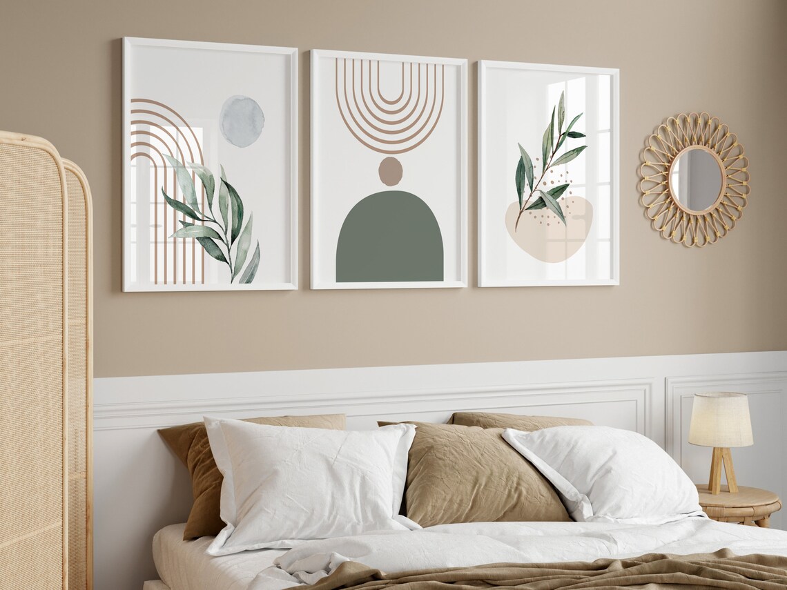 Set of 3 Printable Sage Green Wall Prints Green Botanical - Etsy