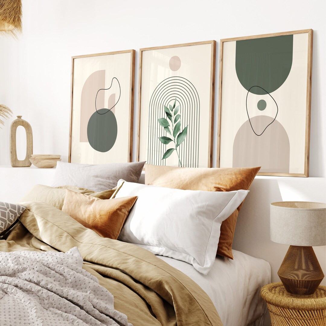 Sage Green Botanical Wall Art Prints: Boho Decor, Set of 3 - Etsy