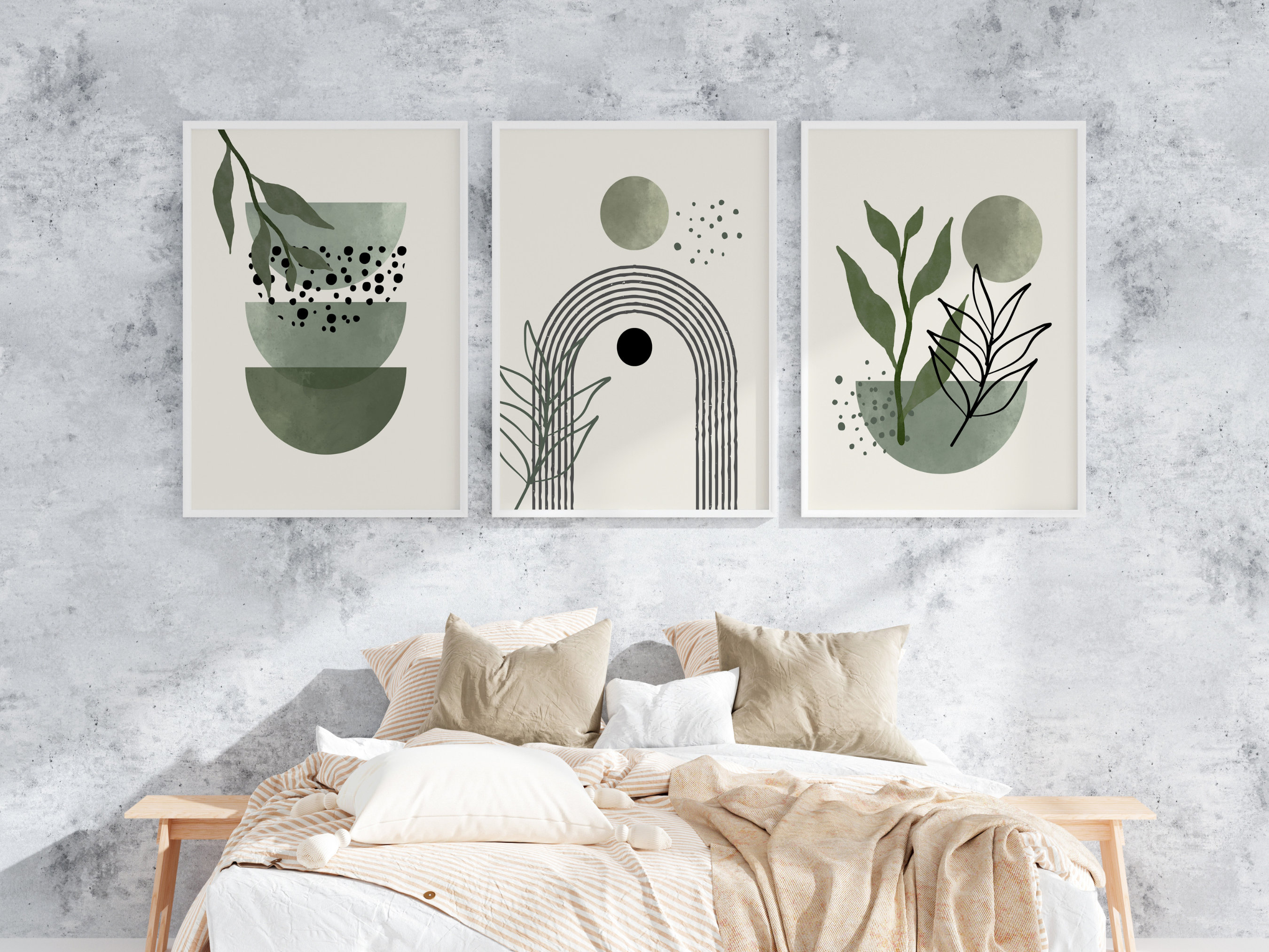 Digital Sage Green Wall Art Set of 3 Sage Green Wall Prints Etsy UK