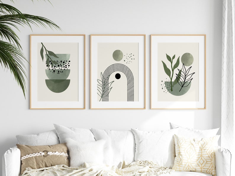 Digital Sage Green Wall Art Set of 3 Sage Green Wall Prints Etsy UK