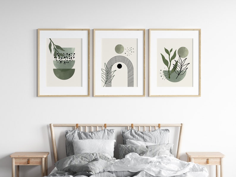 Digital Sage Green Wall Art Set of 3 Sage Green Wall Prints Etsy UK