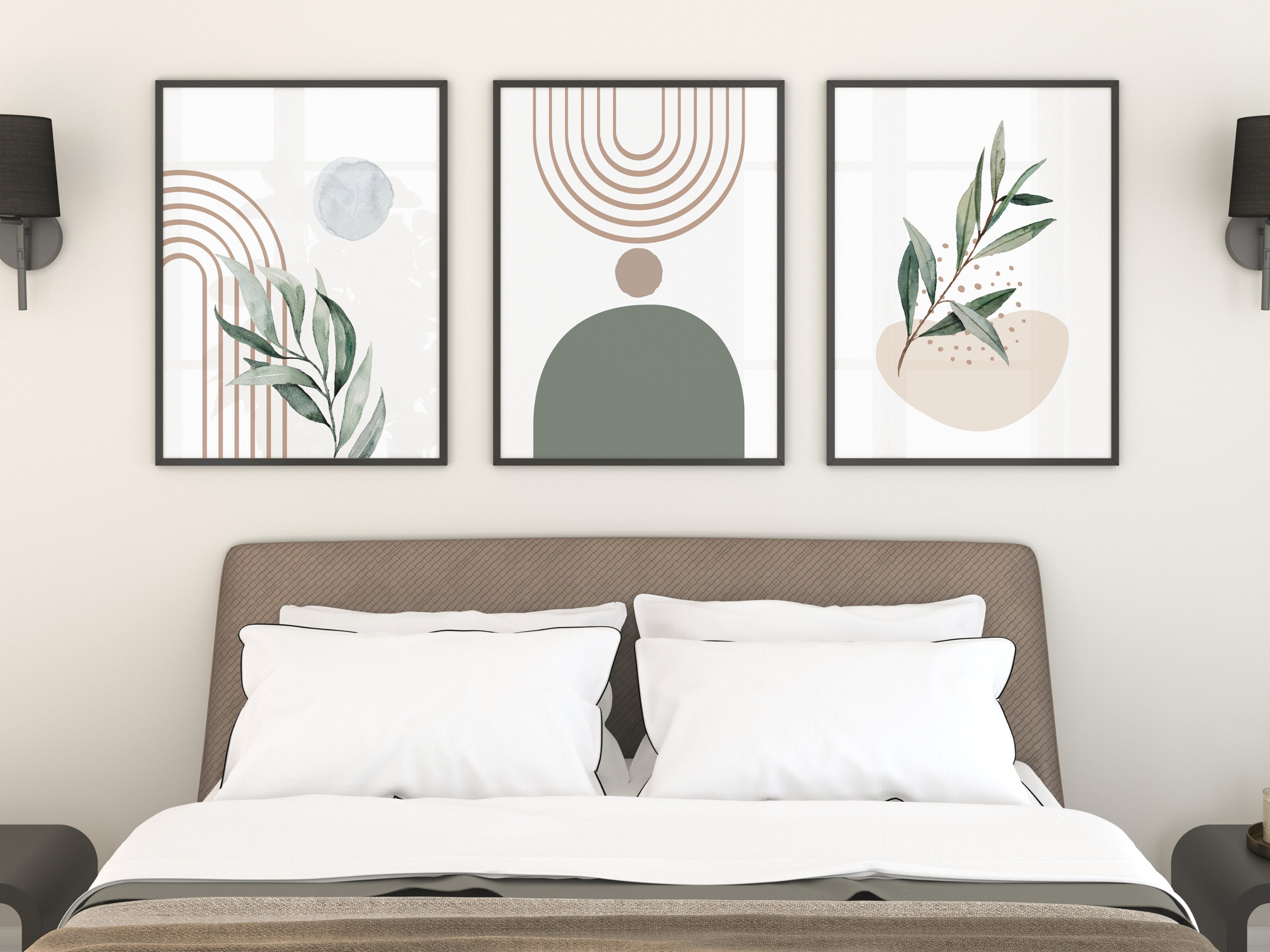 Set of 3 Sage Green Wall Prints Green Botanical Prints Etsy UK
