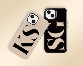 Personalized Initial iPhone 15 Case, Custom Monogram Initial iPhone 15 Case, iPhone 15 14 13 12 11 Pro Mini Case, iPhone 13 14 15 Case