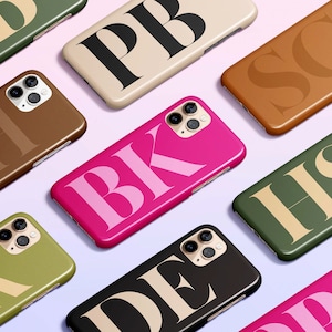 Personalized Monogram Initial iPhone Case, Custom Initial iPhone 15 Case, iPhone 15 14 13 12 11 Pro Mini Case, iPhone 13 14 15 Case