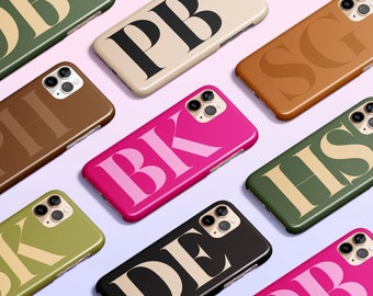 Personalisierte Monogramm iPhone Hülle, Benutzerdefinierte Initial iPhone 15 Hülle, iPhone 15 14 13 12 11 Pro Mini Hülle, iPhone 13 14 15 Hülle