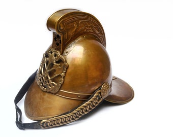 Details about   Antique Brass Fireman Fire Fighter Helmet Fire Brigade Armor Helmet 