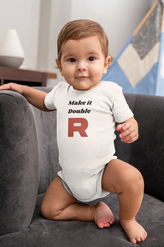 Team Rocket Baby Onesie Set Body Suit Pokemon Preparate para los problemas hazlo doble Etsy Mexico