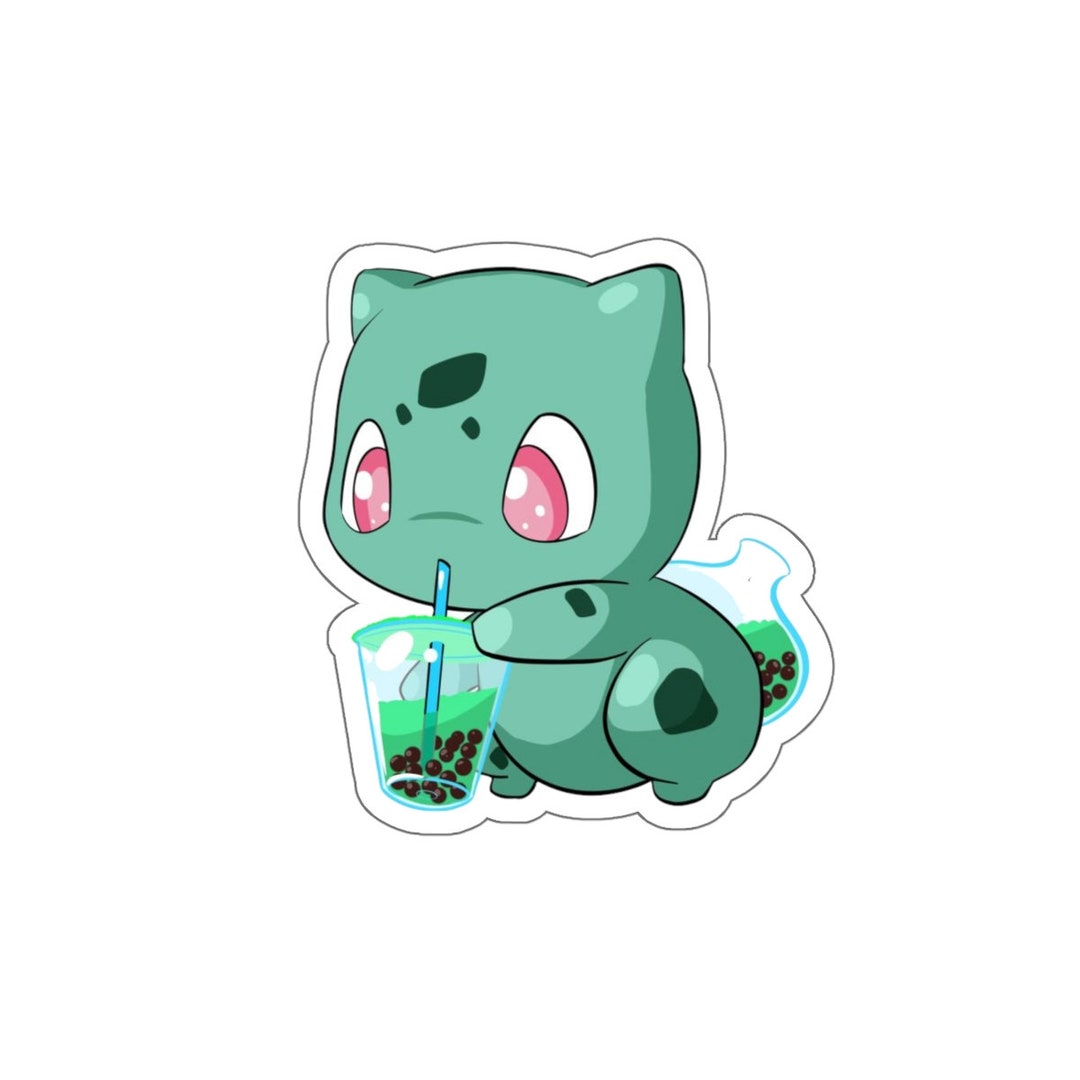Cute Bobasaur Boba Milk Tea Anime Pokemon Bulbasaur Laptop Notebook