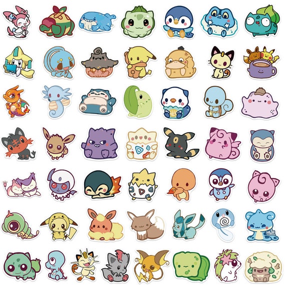 Cute Kawaii Chibi Pokemon 50 Stickers. - Etsy Singapore