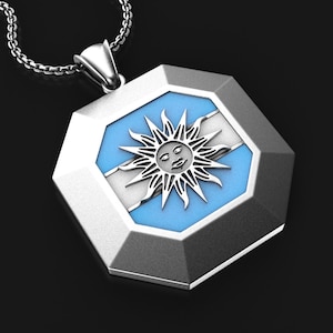 Argentina Pendant Necklace: Gold or Silver Enamel Jewelry