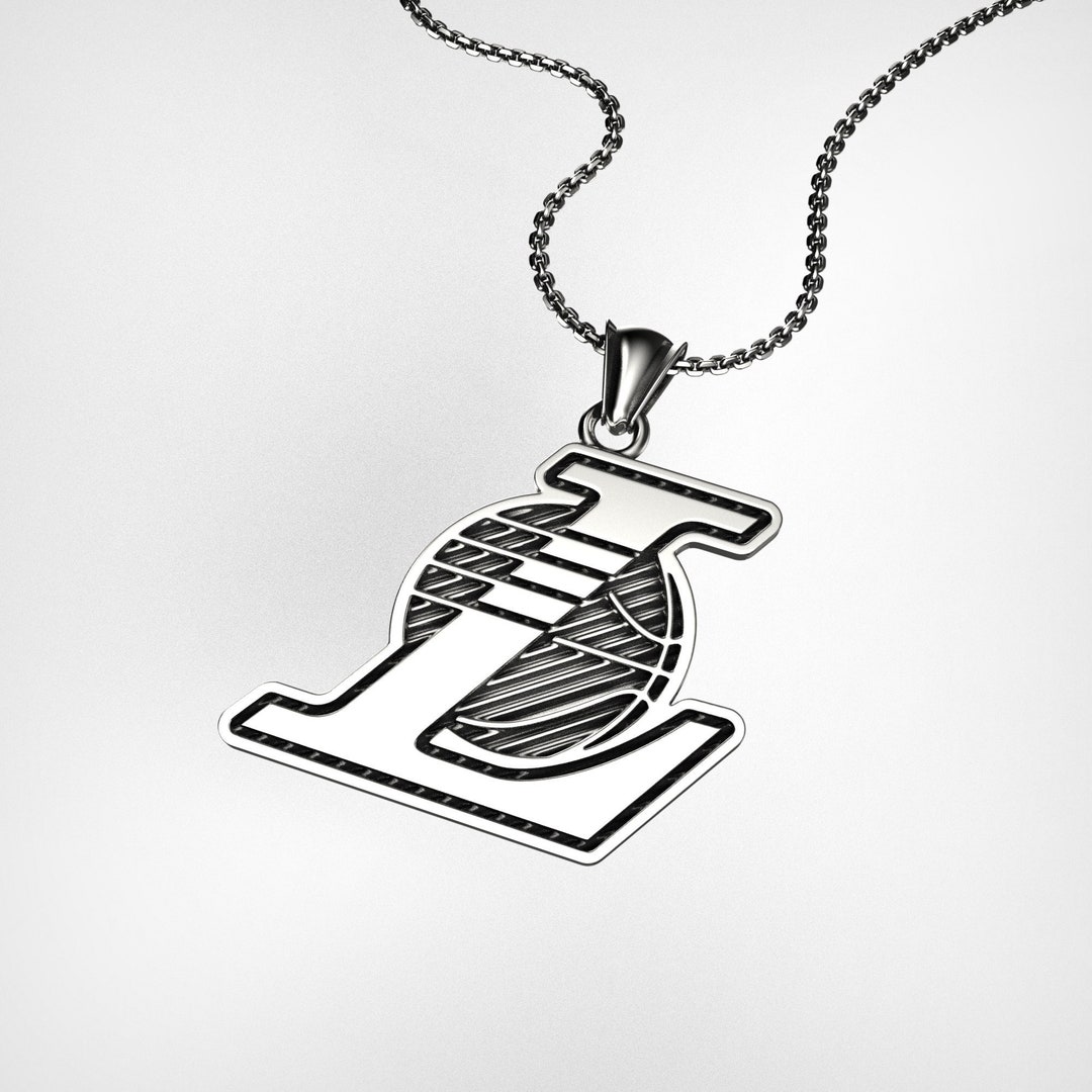 Los Angeles 14K Gold Necklace Sport Engraved Gold Pendants Etsy