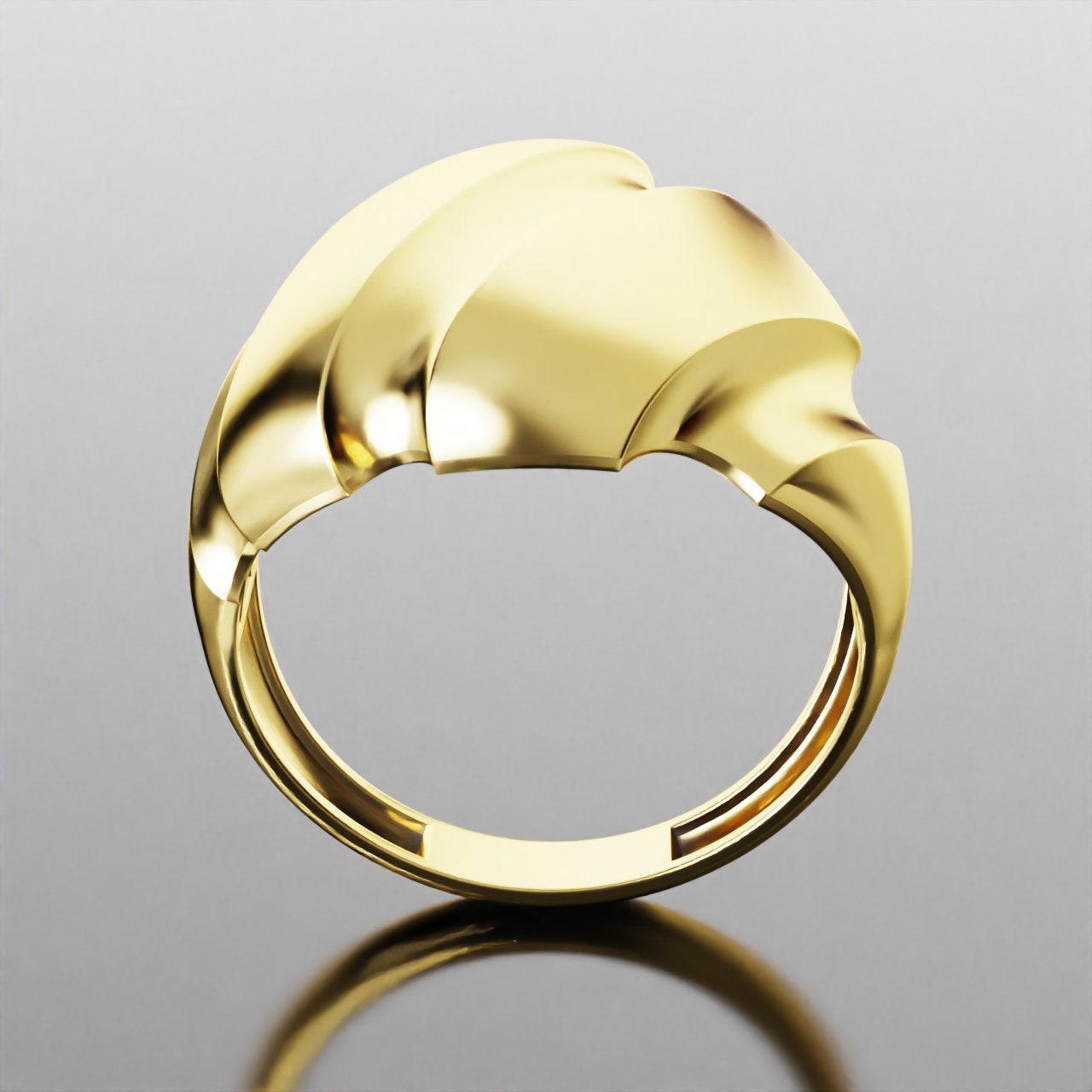 Elegant Three-lined Dome Ring for Sophisticated Women - Etsy