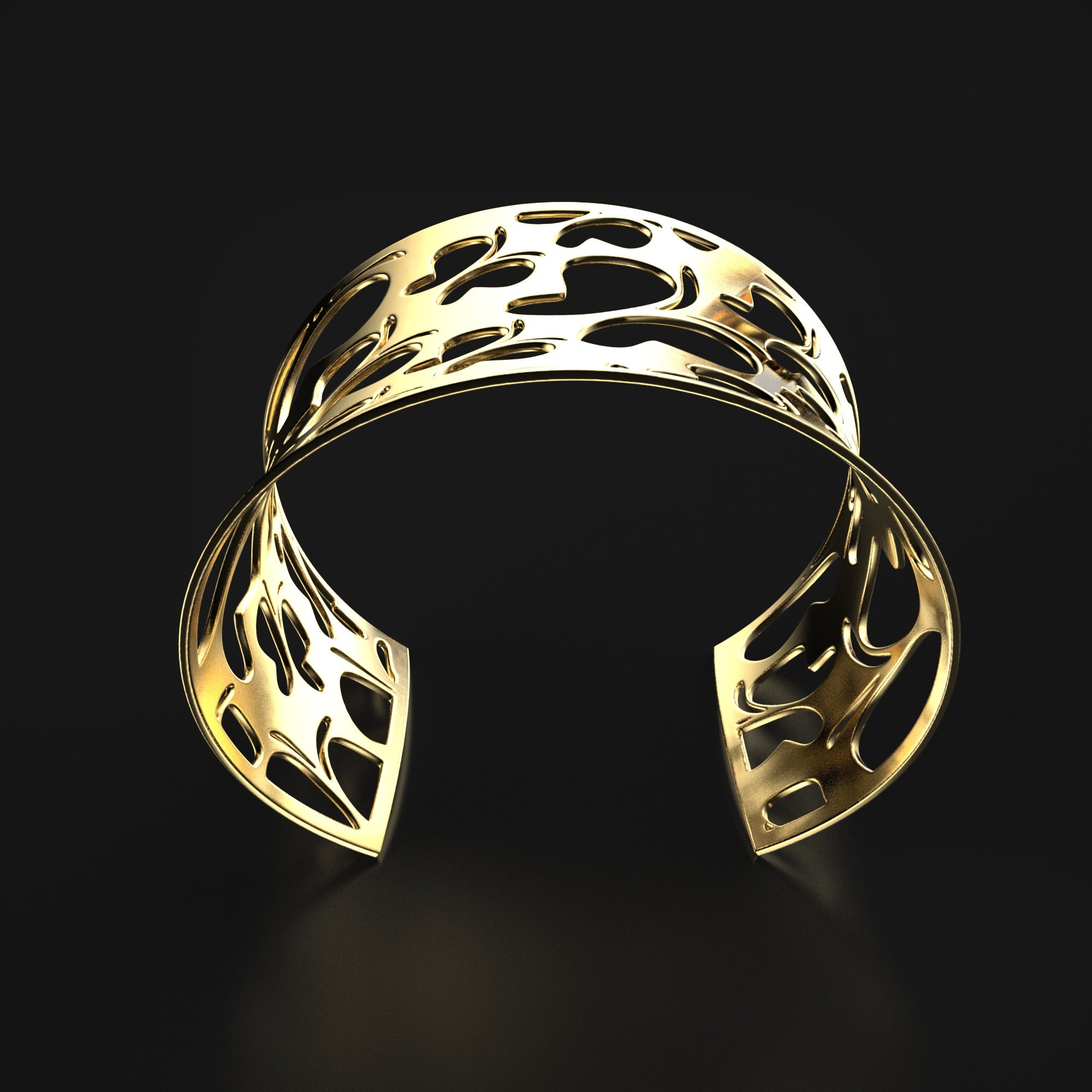 Butterfly Gold Bracelet, Wide Cuff Bracelets, Heavy Large Bold Bangle