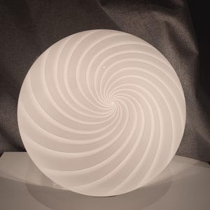 Vintage Murano glass white on blue base swirl flush mount light fixture | minimalistic lighting | MCM Midcentury home deco wall ceiling lamp