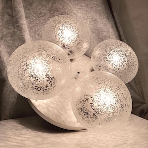Stilnovo Vintage 4-Globe Flush Mount Light: Italian Mid-Century Modern