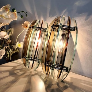 Veca UFO Glass Wall Sconces: Mid-Century Modern Italian Lighting