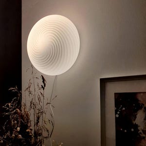 Vintage Murano glass white swirl flush mount light fixture |  handcrafted retro lighting | MCM home decor wall ceiling lamp | Housewarming