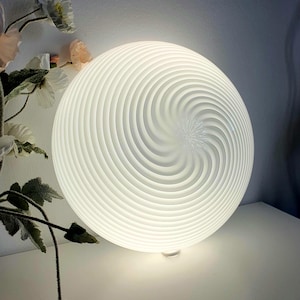 Vintage Murano Glass Swirl Flush Mount Light: Retro Italian Ceiling Lamp