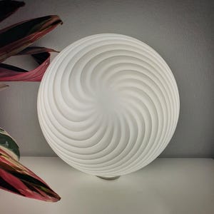 Vintage Murano glass white swirl flush mount light fixture |  handcrafted retro lighting | MCM home decor wall ceiling lamp | Housewarming