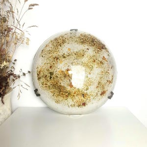 Vintage Murano Glass Flush Mount Light: Colorful Iced Sconce, MCM Decor