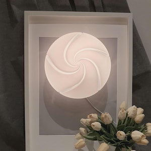 Vintage Murano Glass Flush Mount Light: White Swirl MCM Retro Lamp