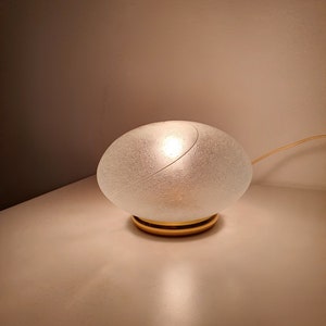 Swirl Murano Glass Globe Table Lamp: MCM Italian Vintage Bedside Light