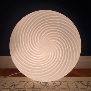 De Majo Murano glass vintage white swirl flush mount light fixture |  handcrafted retro lighting |  MCM Scandinavian home deco ceiling lamp