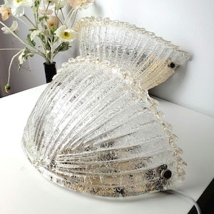 Murano Glass Shell Wall Sconces: Mid-Century Floral Lights