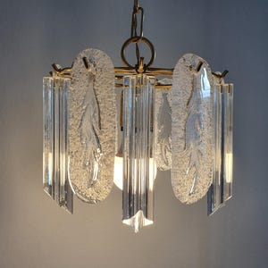 Art Deco Murano Glass Petal Chandelier: Vintage Italian Light