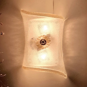 Murano Floral Flush Mount Light: Hand-Crafted Venice Glass