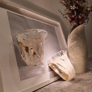 La Murrina Murano-glazen wandkandelaars | Witte bloemen, gouden basis