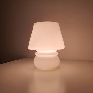 Murano Glass Mushroom Lamp: Mid-Century Modern Scandinavian Bedside Light